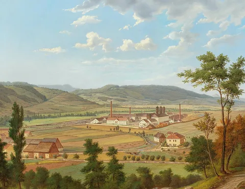 Ernst Gustav Doerell, View of a Factory in Ústí nad Labem