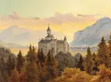 Edmund von Wörndle, View of Schloss Ambras near Innsbruck.jpg