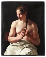 Ludvig August Smith, A Woman Pleating her Hair