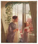 Ludvig August Smith, Interior with mother and daughter at the window