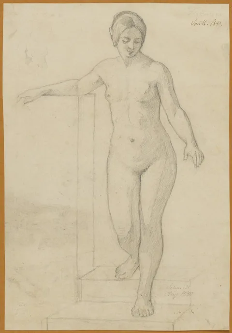 Ludvig August Smith, Florentine, Study for Woman Entering the Bath