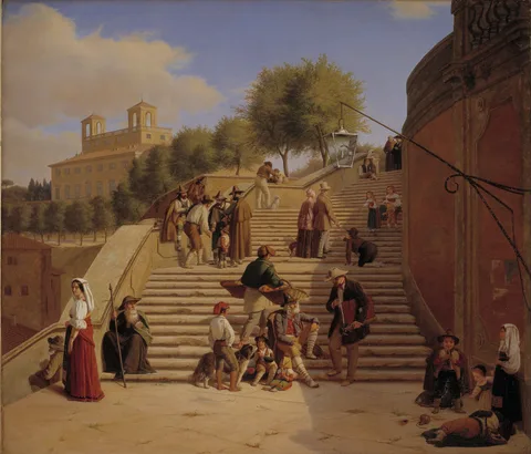 Julius Friedlænder, The Upper Flights of the Spanish Steps in Rome