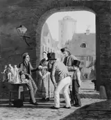 Julius Friedlænder, A Plaster Cast Vendor. Copenhagen Street Scene