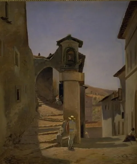 Julius Friedlænder, Street Scene in Subiaco, Italy