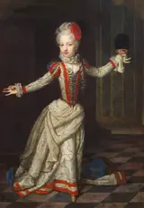 David Richter the Elder, Archduchess Maria Amalie (1701-1756) in a dance dress with a mask in her hand