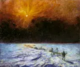 Frank Wilbert Stokes, The Eighth of March--Island Ice, Greenland, 1894, Peary and Party near 6 p.m.