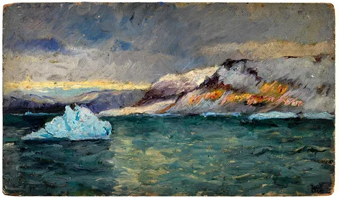 Frank Wilbert Stokes, Sunrise Glow on the Cliffs, Bowdoin Bay