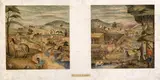 Archie Musick, Stockade Builders and Moving Westward (mural study, Red Cloud, Nebraska Post Office)