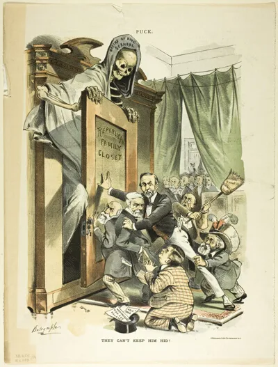 Louis Dalrymple, They Can't Keep Him Hid, from Puck