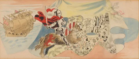 Edward Buk Ulreich, Juan Ponce de Leon (study for Tallahassee mural)