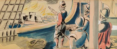 Edward Buk Ulreich, Sir Francis Drake (study for Tallahassee mural)