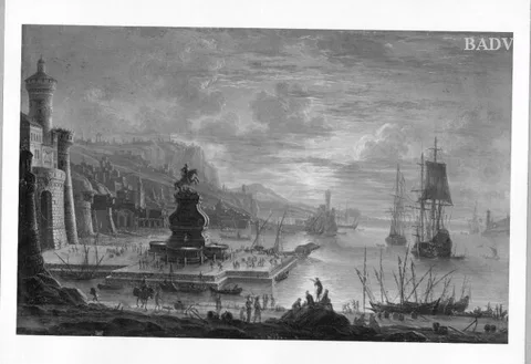 Giovanni Grevenbroeck, Italian landscape of a sea-port