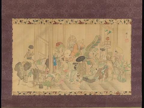Teisai Hokuba, Taking Shelter from the Rain