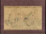 Teisai Hokuba, Taking Shelter from the Rain