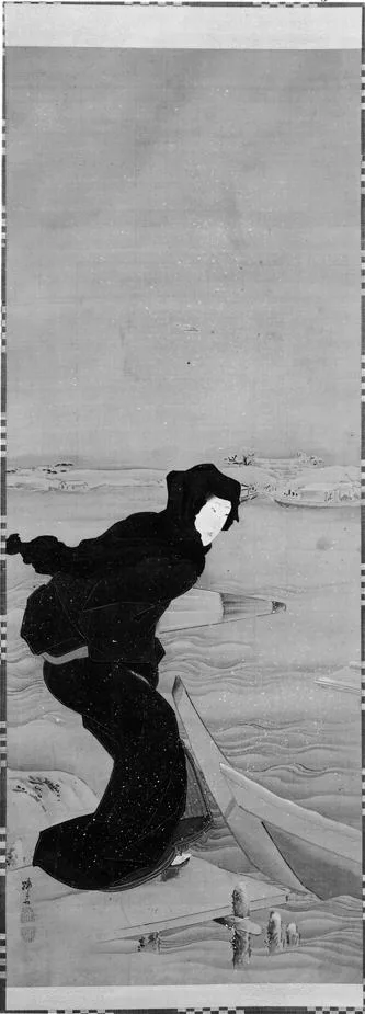 Teisai Hokuba, Beauty on a Snowy Quay