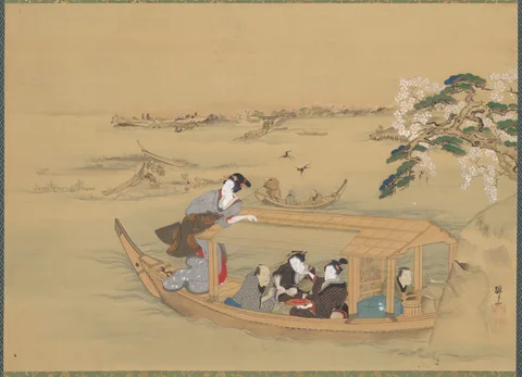 Teisai Hokuba, Pleasure Boat on the Sumida River