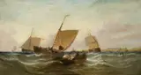 William Calcott Knell, Evening Oyster Boat off Southend Pier