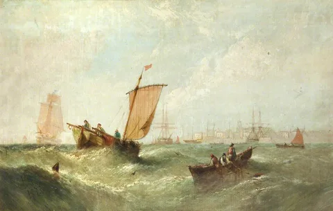 William Calcott Knell, Fishing Boats off Harwich