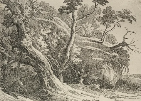 Richard Cooper, Specimens of Polyautography:  Man Seated under an Oak