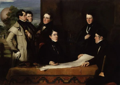 John Hollins, A Consultation prior to the Aerial Voyage to Weilburgh, 1836