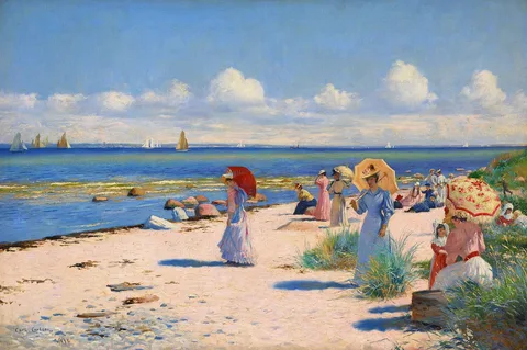 Carl Carlsen, A day out at the beach of Hornbæk, Denmark.