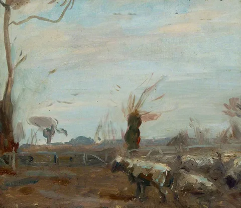 Harry Becker, Cattle by a Dyke