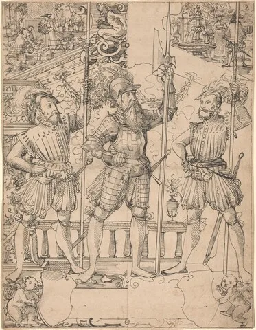 Hans Jakob Plepp, Halberdier and Two Pikemen