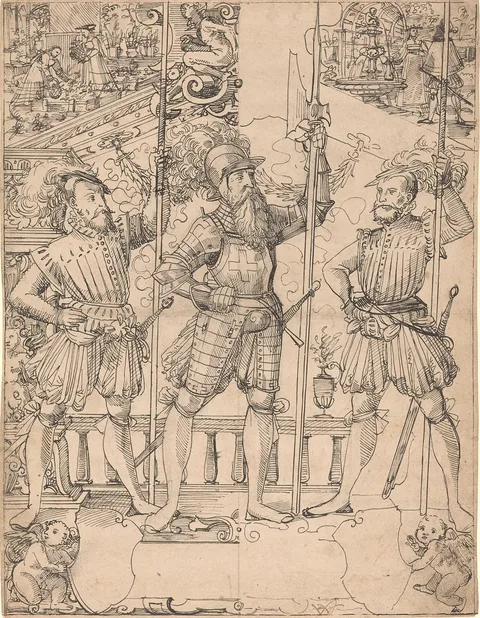 Hans Jakob Plepp, Halberdier and Two Pikemen