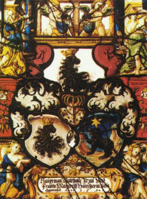 Hans Jakob Plepp, Alliance Stained Glass of Captain Balthasar Irmi and his Wife Margreth Harscher