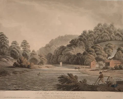 Francis Jukes, View at Redbrook on the River Wye