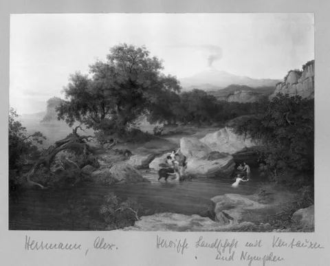 Alexander Herrmann, Landscape: tritons and women in Meeresbucht