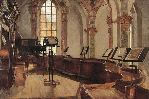 Rudolf Dammeier, View of the organ loft of the church in Hall/Tyrol