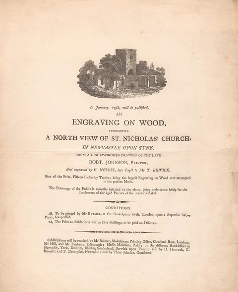 Charlton Nesbit, Prospectus for the largest engraving on wood ever attempted