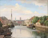 Axel Johansen, Frederiksholms Kanal with the Church of Our Lady in the distance. (1930)