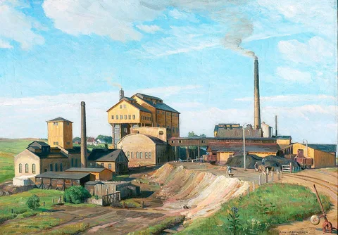 Axel Johansen, The fertilizer and acid factory at Mundelstrup, Denmark.