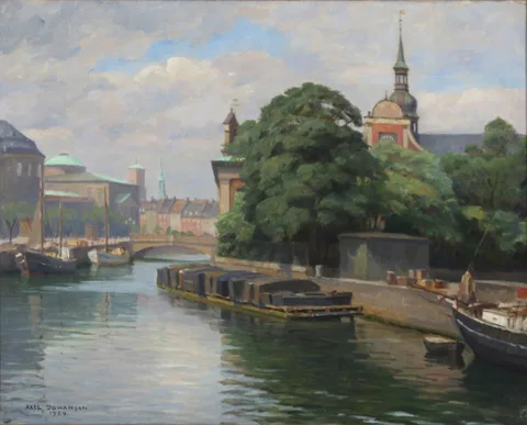 Axel Johansen, View from Copenhagen with The Church of Holmen.