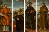 Jan Claeissens, Saints Lawrence, George and Francis of Assisi with donor