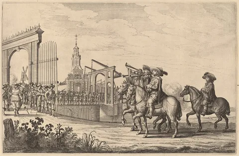 Pieter Nolpe, Entry of Marie de Medici into Amsterdam [plate 1 of 6]