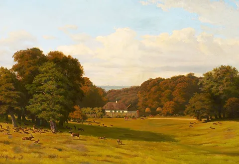 Edvard Michael Jensen, View of the Dyrehaven, Denmark.
