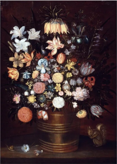 Samuel van den Hecken, Flowers in a wooden tub