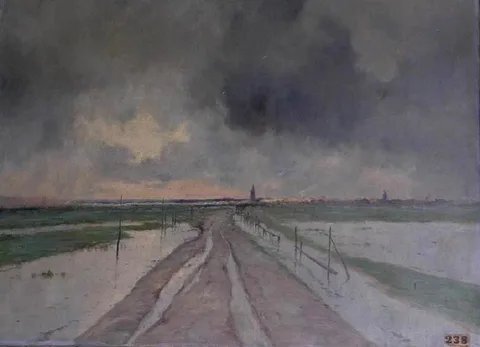 Marie-Joseph Clavel, The flooded road to Berck