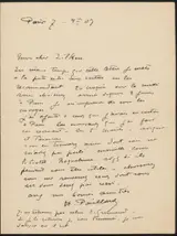 Henri Paillard, Brief aan Philip Zilcken