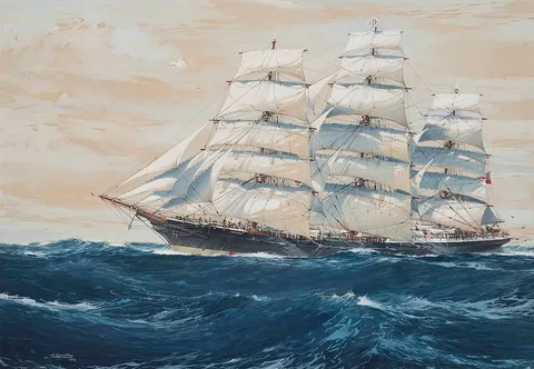 Jack Spurling, The Australian clipper ship Torrens under full sail