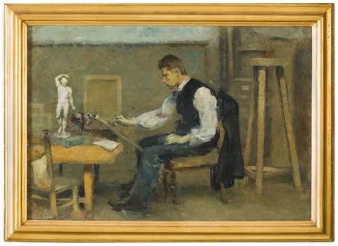 Otto Holmström, A Man Drawing