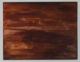 Antoon Derkzen van Angeren, Rivierlandschap met twee torens en een zeilboot
