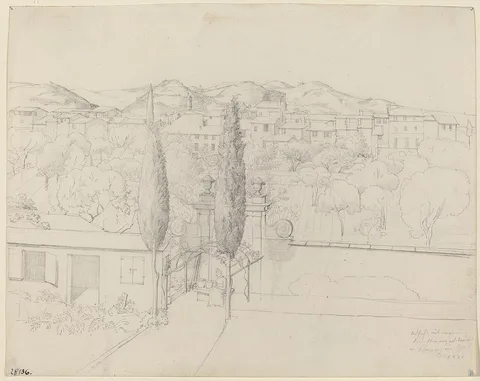 Anton Krüger, Aussicht aus meinem Fenster, via valfonda in Florenz (Gardens in Florence Seen from the Artist's Window)