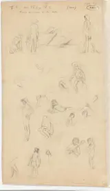 Pieter Cornelis de Moor, Schetsen van kinderen op het strand