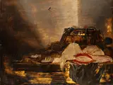 Jan Dirven, Still life with fish, crabs and oysters