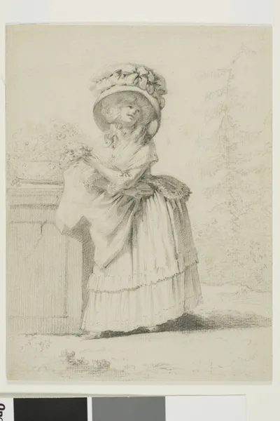 Alexandre Moitte, An Elegant Young Woman in a Garden