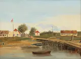 Adolf Carl, Harbour scene from Masned near Vordingborg, Denmark